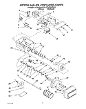 MOTOR AND ICE CONTAINER Diagram and Parts List for 8ED22DQXBN00  Whirlpool Refrigerator