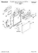 FRAME & CONSOLE, LITERATURE Diagram and Parts List for TUD6000JQ0  Estate Dishwasher
