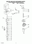MOTOR AND ICE CONTAINER PARTS Diagram and Parts List for KSSS36QTB03  KitchenAid Refrigerator