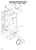REFRIGERATOR LINER Diagram and Parts List for ED22GWXFT05  Whirlpool Refrigerator