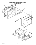 OVEN DOOR AND DRAWER Diagram and Parts List for FGS385YW0  Roper Range