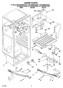 LINER Diagram and Parts List for ET4WSMXKT01  Whirlpool Refrigerator