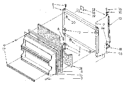 Freezer Door Diagram and Parts List for ET18JKYSG03  Whirlpool Refrigerator