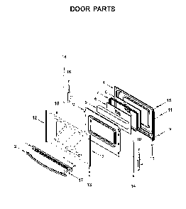 Door parts Diagram and Parts List for 66475113611  Kenmore Range