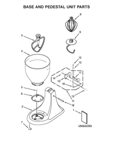 Base And Pedestal Unit Parts Diagram and Parts List for KSM95PER0  KitchenAid Mixer