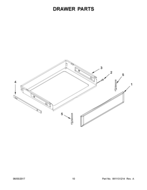 06 - DRAWER PARTS Diagram and Parts List for MER8800FB1  Whirlpool Range