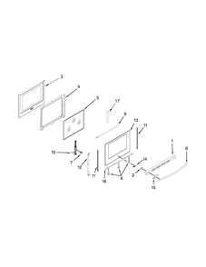 Door Parts Diagram and Parts List for WEG745H0FE0  Whirlpool Range