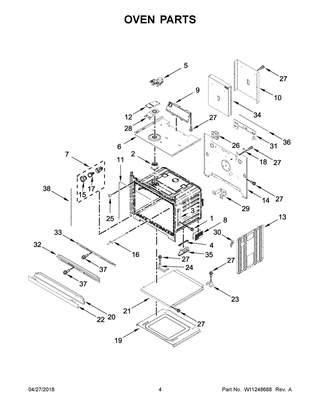 Oven Parts Diagram and Parts List for WOD51EC0HW01  Whirlpool Wall Oven