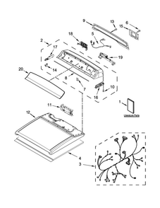 Top And Console Parts Diagram and Parts List for WGD8700EC0  Whirlpool Dryer