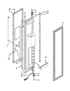 Freezer Door Parts Diagram and Parts List for KBSD508ESS00  KitchenAid Refrigerator