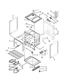 Chassis Parts Diagram and Parts List for WFC150M0EB0  Whirlpool Range