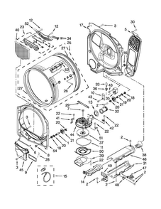 Bulkhead Parts Diagram and Parts List for 11068102310  Kenmore Dryer