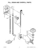 FILL, DRAIN AND OVERFILL PARTS Diagram and Parts List for KUDS30FBSS0  KitchenAid Dishwasher
