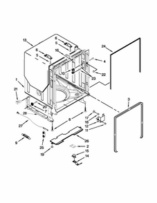 Tub And Frame Parts Diagram and Parts List for 66513262K113  Kenmore Dishwasher