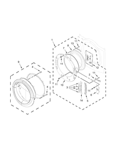 Door Parts Diagram and Parts List for WGD87HEDC1  Whirlpool Dryer