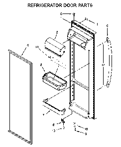 Refrigerator door parts Diagram and Parts List for 10651115710  Kenmore Refrigerator