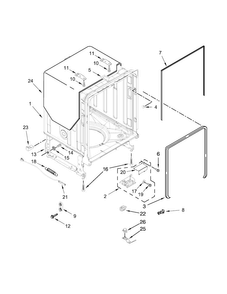 Tub And Frame Parts Diagram and Parts List for KDTE204ESS1  KitchenAid Dishwasher