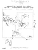 W10336852 BURNER ASSEMBLY Diagram and Parts List for WGD4890XQ1  Whirlpool Dryer
