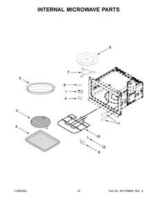 06 - Internal Microwave Parts Diagram and Parts List for KMBP100EBS21  Whirlpool Microwave