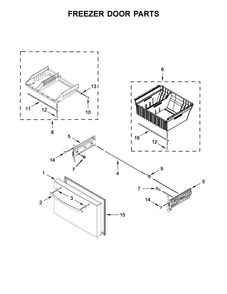 Freezer Door Parts Diagram and Parts List for WRF964CIHM00  Whirlpool Refrigerator