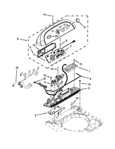 Control Panel Parts Diagram and Parts List for WTW8500BR0  Whirlpool Washer