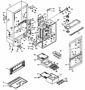 Cabinet Parts Diagram and Parts List for 106W14GIML2  Kenmore Refrigerator