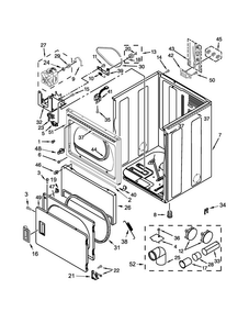 Cabinet Parts Diagram and Parts List for 4KWED4900BW0  Whirlpool Dryer