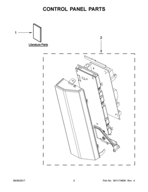 02 - CONTROL PANEL PARTS Diagram and Parts List for YWMHA9019HV0  Whirlpool Microwave Oven Combo