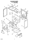 CHASSIS PARTS Diagram and Parts List for 4RF315PXKQ0  Whirlpool Range