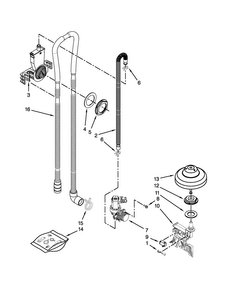 Fill, Drain And Overfill Parts Diagram and Parts List for KDFE304DBL2  KitchenAid Dishwasher