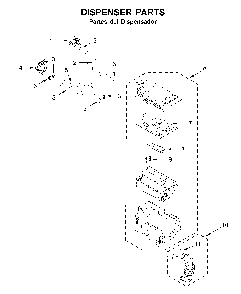 Dispenser parts Diagram and Parts List for 7MWFW560CHW1  Whirlpool Washer