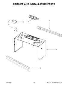 07 - Cabinet And Installation Parts Diagram and Parts List for WMH31017HW10  Whirlpool Microwave