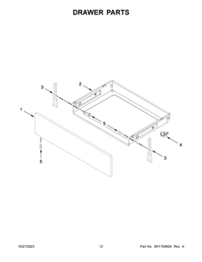 Drawer Parts Diagram and Parts List for WFG515S0MS1  Whirlpool Range