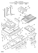 SHELF Diagram and Parts List for KTRS20KHBL00  KitchenAid Refrigerator