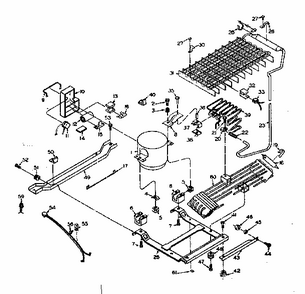 Refrigerator Unit Parts Diagram and Parts List for 106U16E1  Kenmore Refrigerator