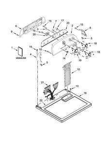 Top And Console Parts Diagram and Parts List for WGD4995EW1  Whirlpool Dryer
