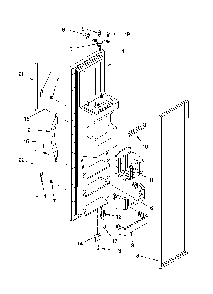 Freezer door parts Diagram and Parts List for ED5SHAXMT10  Whirlpool Refrigerator
