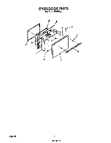Oven Door Diagram and Parts List for F9157*1  Roper Range