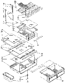 Shelf Diagram and Parts List for ET18GKXSM05  Whirlpool Refrigerator