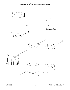 Shave Ice Attachment Diagram and Parts List for KSMSIA  KitchenAid Mixer