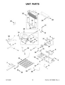 Unit Parts Diagram and Parts List for WRF535SWHB09  Whirlpool Refrigerator