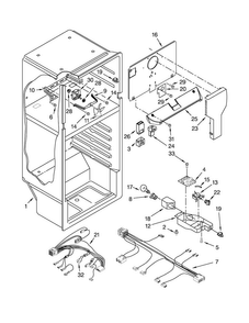 Liner Parts Diagram and Parts List for W8RXEGMWB03  Whirlpool Refrigerator