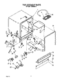 TUB ASSEMBLY Diagram and Parts List for TUD2000W0  Whirlpool Dishwasher