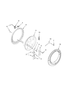 Door Parts Diagram and Parts List for 7MWFW72HEDW0  Whirlpool Washer