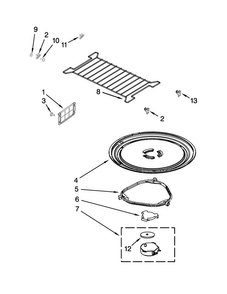 Turntable Parts Diagram and Parts List for WMH32519CW1  Whirlpool Microwave