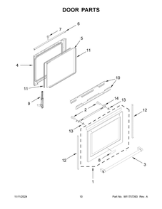 06 - Door Parts Diagram and Parts List for KFGG500EBS9  Whirlpool Range