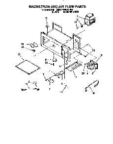 Magnetron And Air Flow Diagram and Parts List for 4361  Whirlpool Microwave