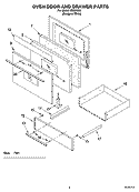 OVEN DOOR AND DRAWER PARTS Diagram and Parts List for IME28300  Inglis Range