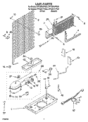 UNIT PARTS Diagram and Parts List for RT16DKXKT02  Roper Refrigerator