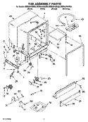 TUB ASSEMBLY PARTS Diagram and Parts List for MDB3601BWS0  Whirlpool Dishwasher
